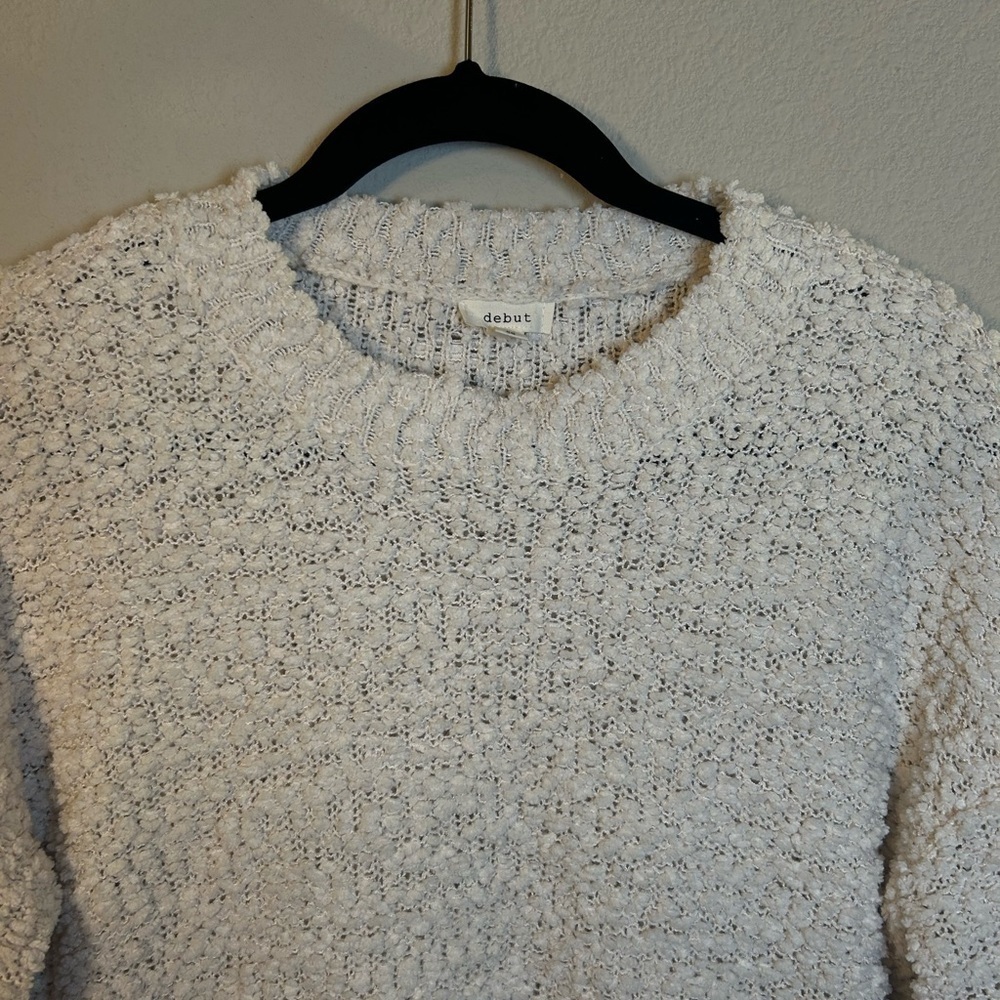 Women’s Size Medium Sweater Cream Boucle by Debut Office Capsule Comfort Soft - Picture 2 of 11